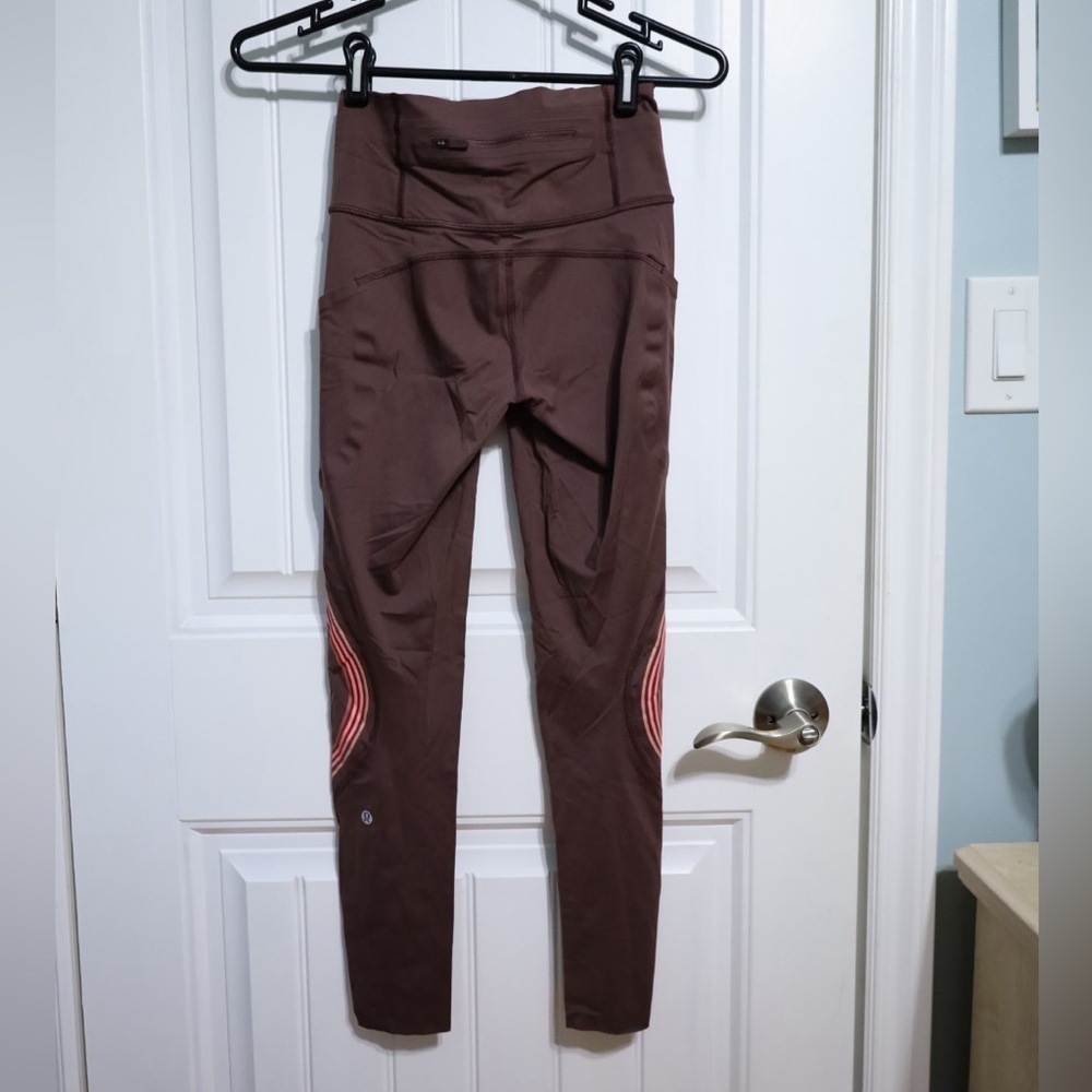 Lululemon Speed Light Tight 25" Cherry Cola / Coral Kiss Women’s Size 4 - Picture 9 of 10
